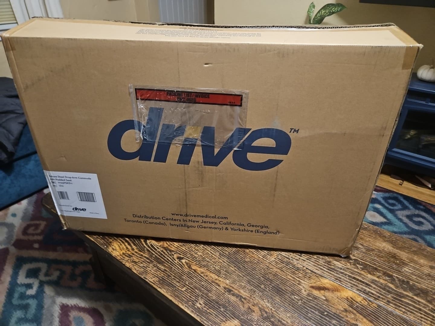 NEW! Drive 11125PSKD-1 Deluxe Steel Drop Arm Bedside Commode Toilet Padded Arms 2