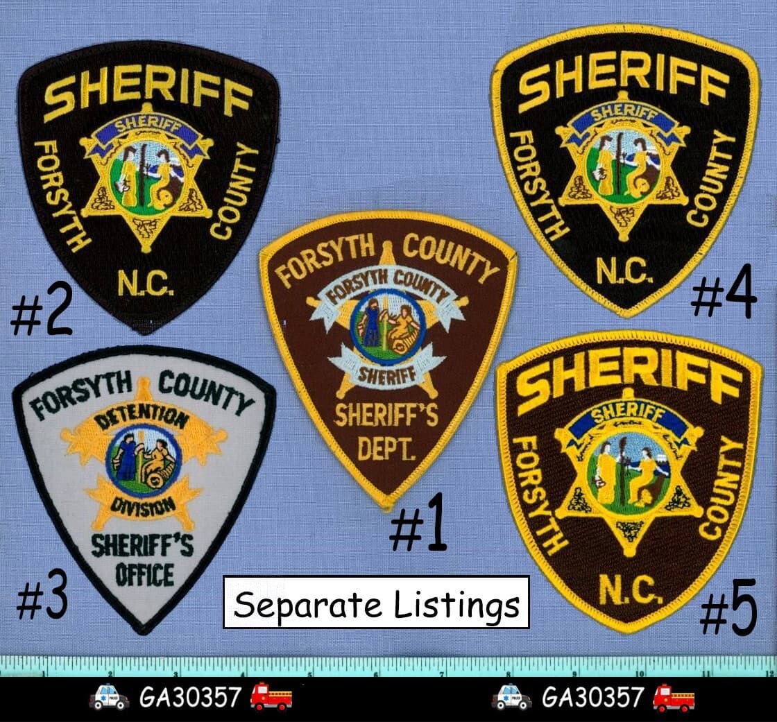 FORSYTH COUNTY SHERIFF #1 (Brown Twill) NORTH CAROLINA Police Shoulder Patch 1B 2