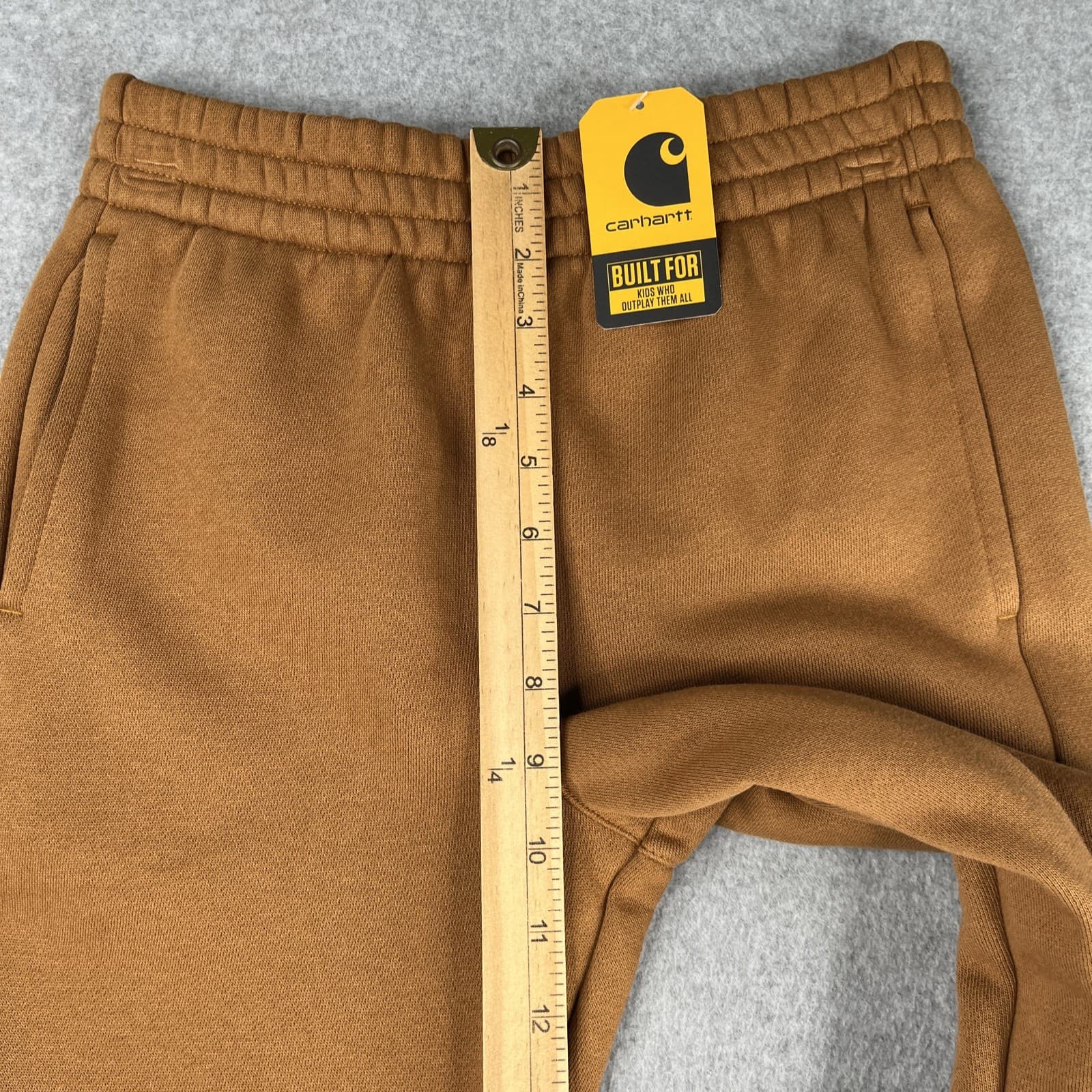 Carhartt Sweatpants Youth Kids Medium Brown Fleece Graphic Print Casual New NWT 5