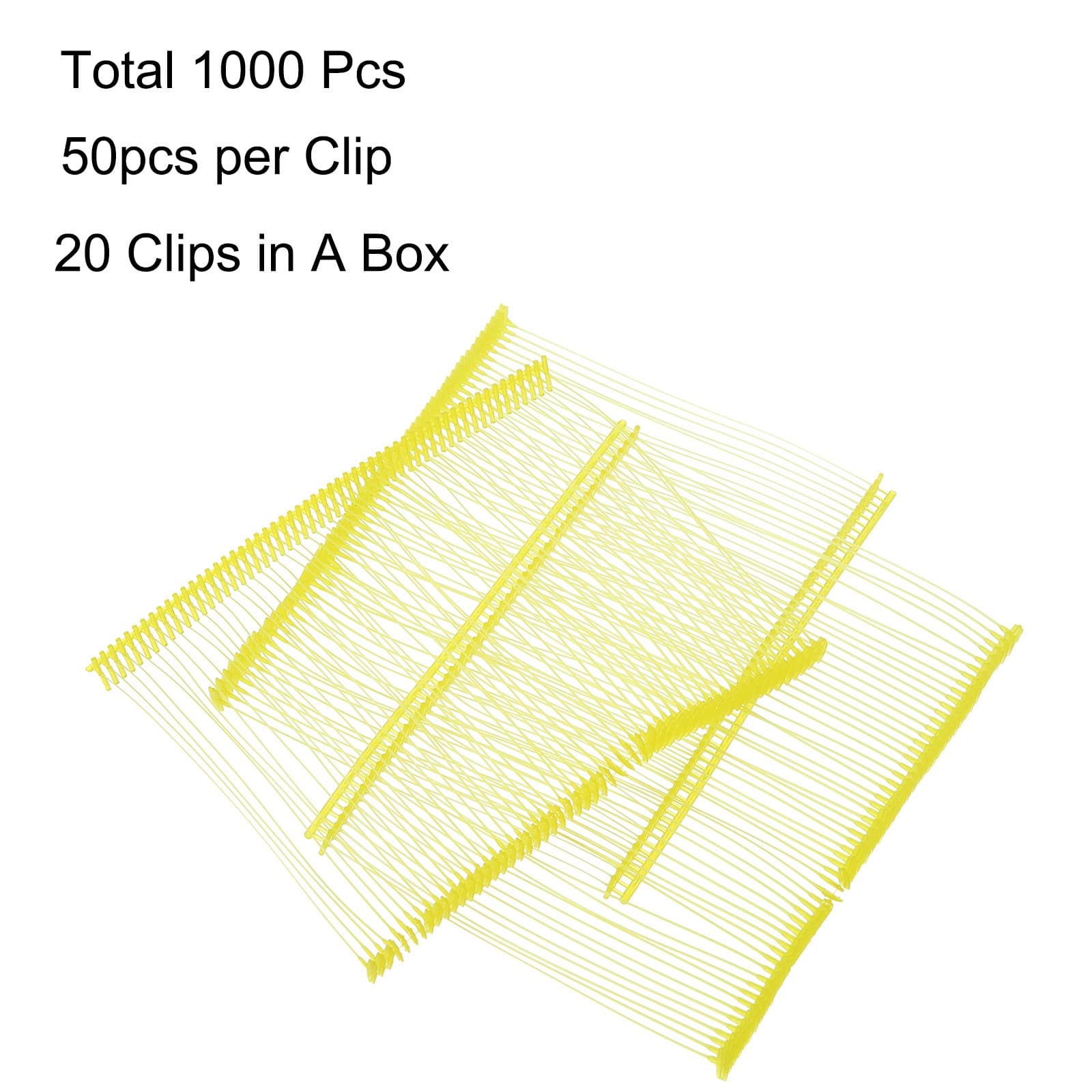 1000pack 75mm Tagging Fasteners Clothing Tag Barbs Attachments Price Tags Yellow 3