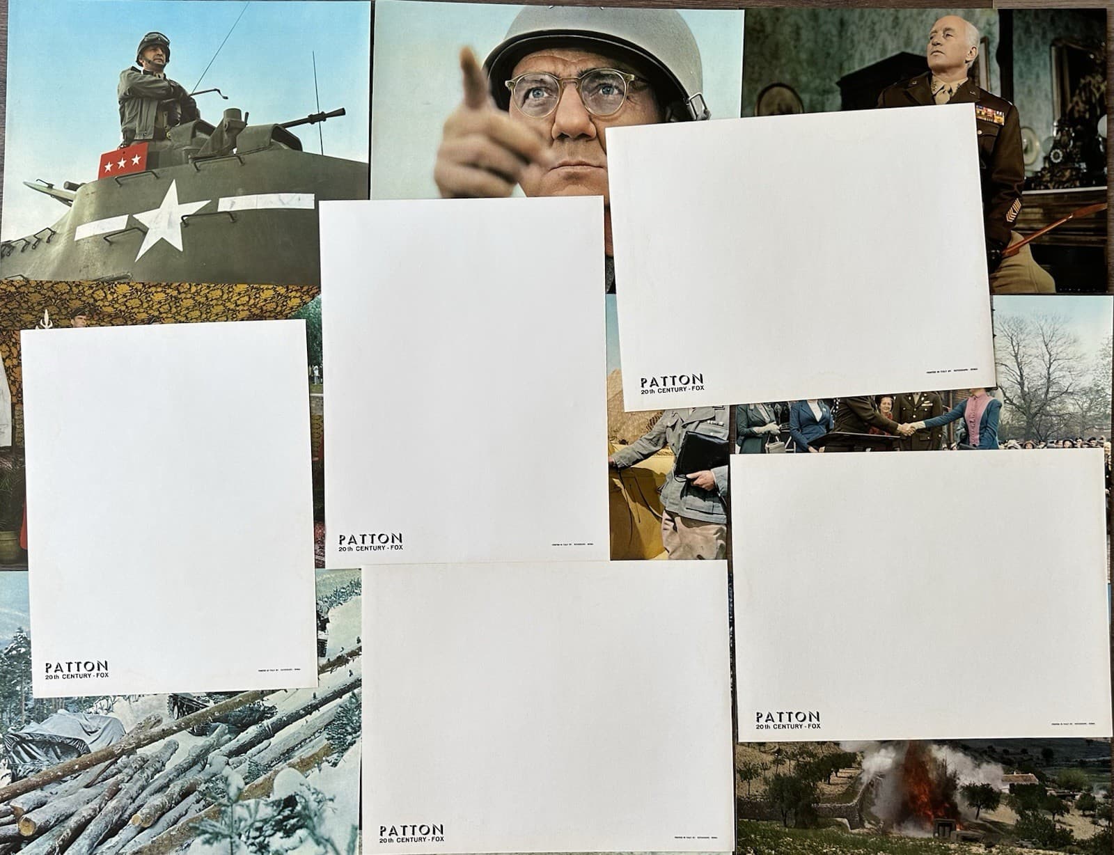 PATTON ORIG DELUXE LOBBY CARD SET OF 14 GEORGE C. SCOTT UNUSED 11 X 14 2