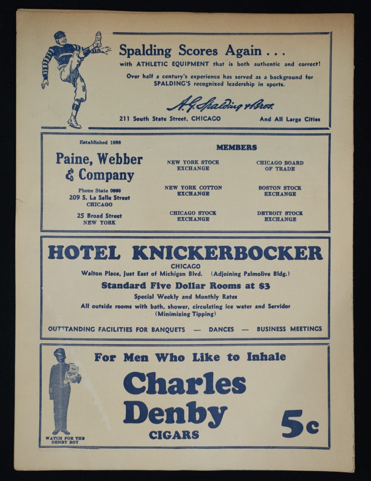 1931 Vintage Original NFL Program Chicago Bears vs Portsmouth Spartans Wrigley 3