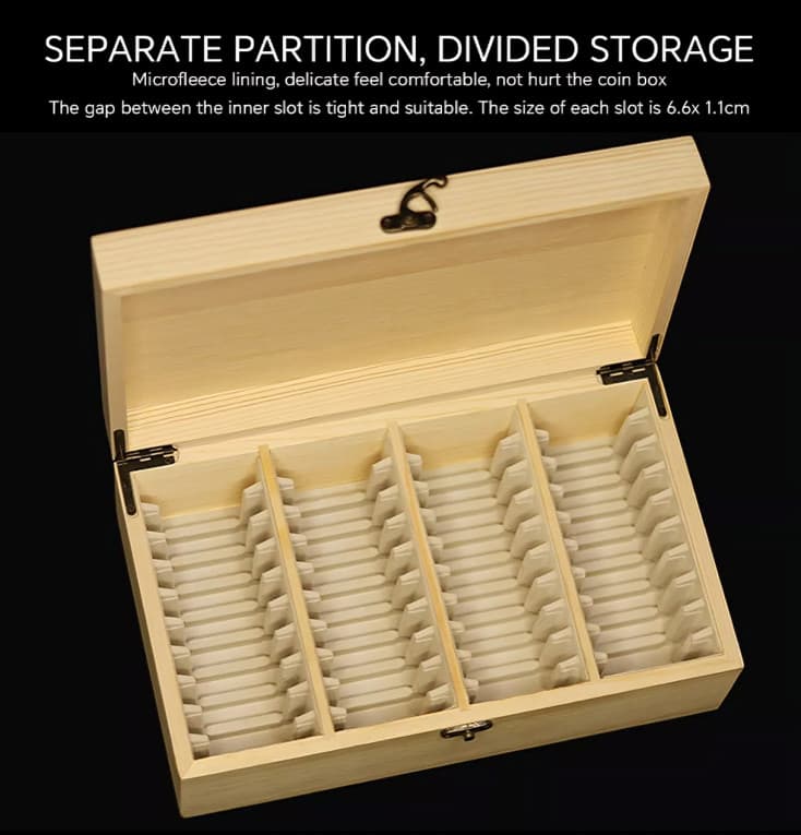 Wooden Coin Slab Case for 40 PCGS NGC ANACS Slabs – Secure Display Box 5