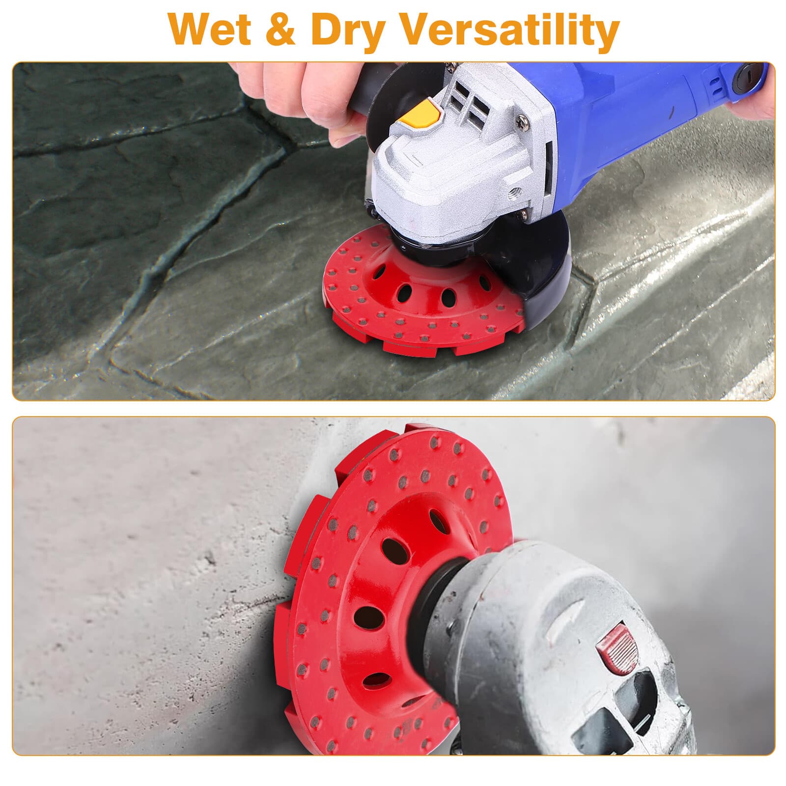 5" Diamond Grinding Cup Wheel Disc Concrete Granite Segment Grinder 7/8" Two Row 5