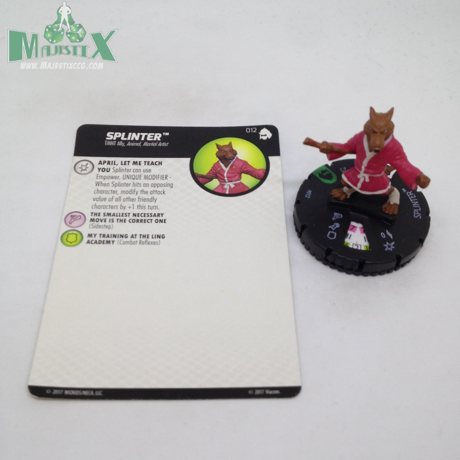 Heroclix Teenage Mutant Ninja Turtles Series 3 Splinter #012 Uncommon w/card!