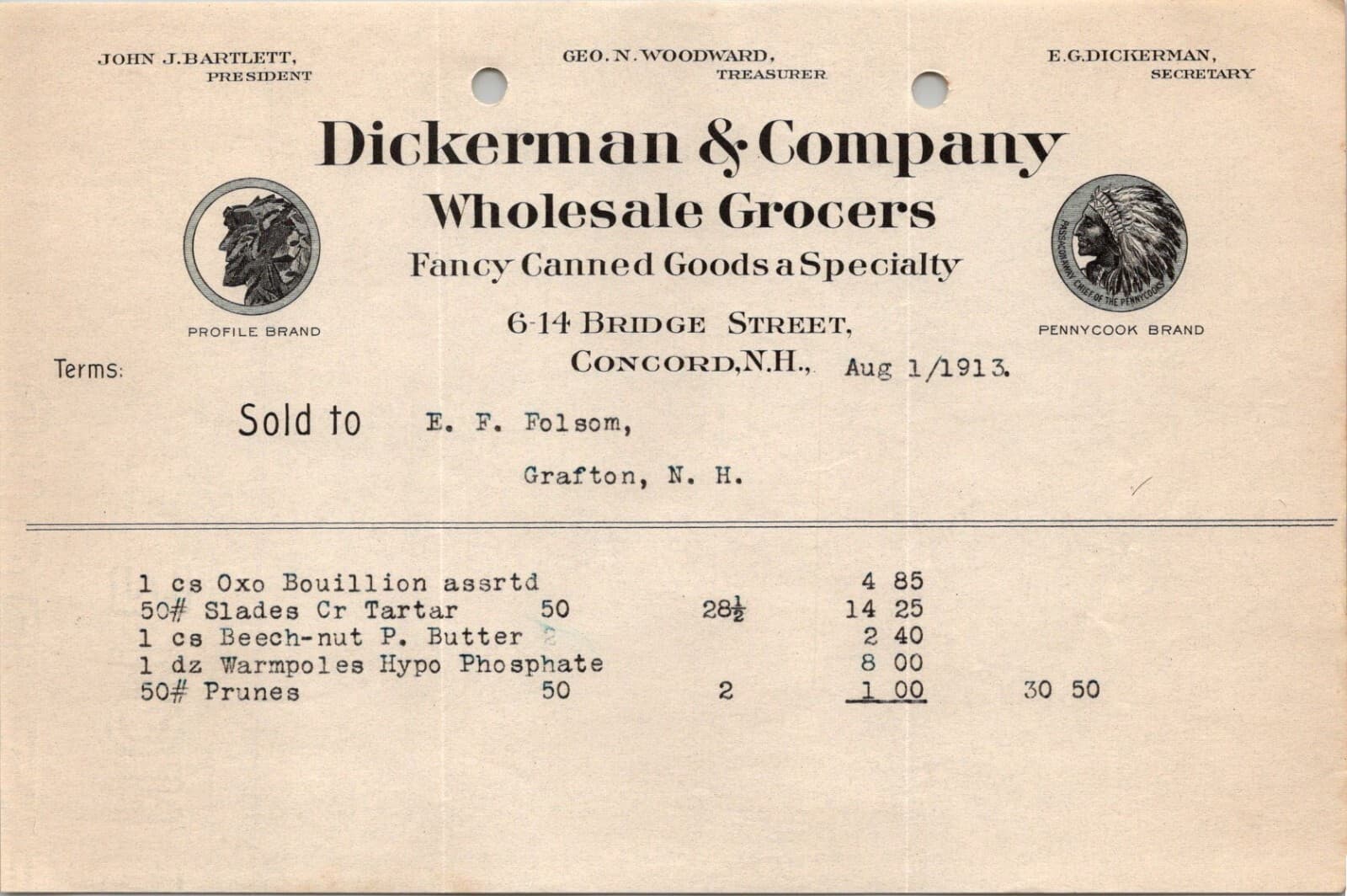 ILLUSTRATED 1913 DICKERMAN WHOLESALE GROCERS FANCY CANNED GOODS  Z67