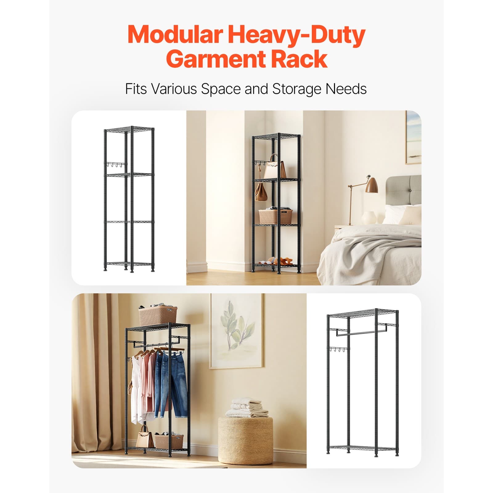 Uimoso Freestanding Closet Organizer with Durable Carbon Steel Frame 6