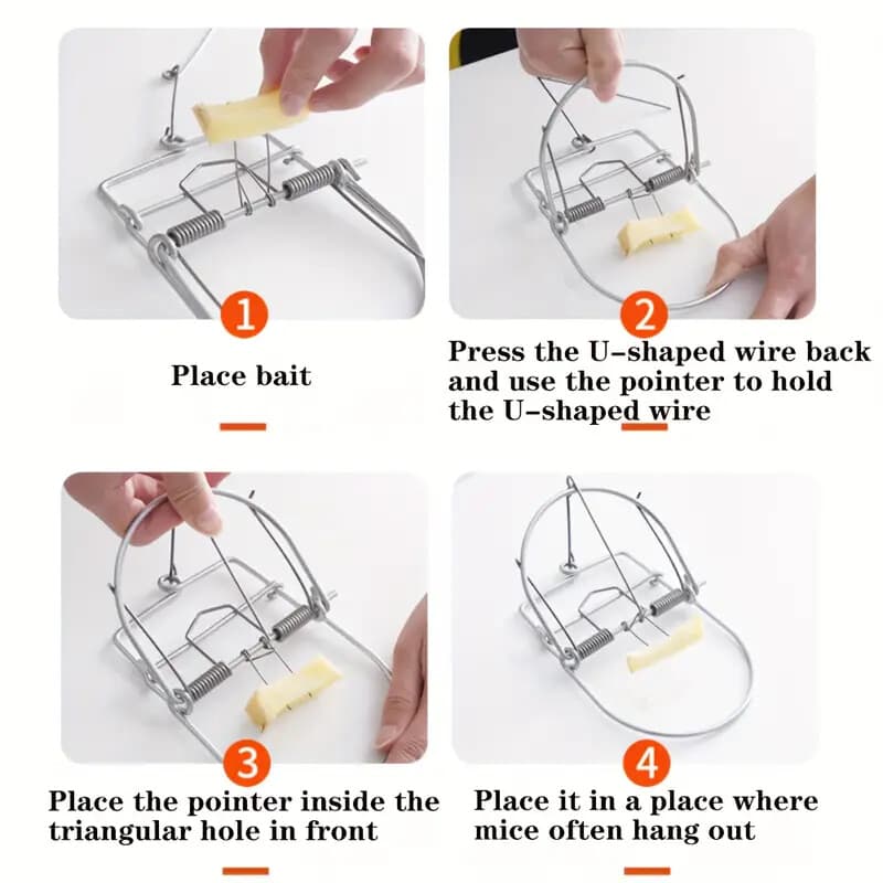 3 Units Small Animals Spring Traps Catch Traps Mouse Trap  Rodent for Rabbit Rat 6