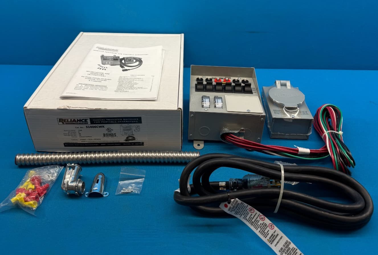 Reliance Controls 31406CWK Manual Transfer Switch For Portable Generators