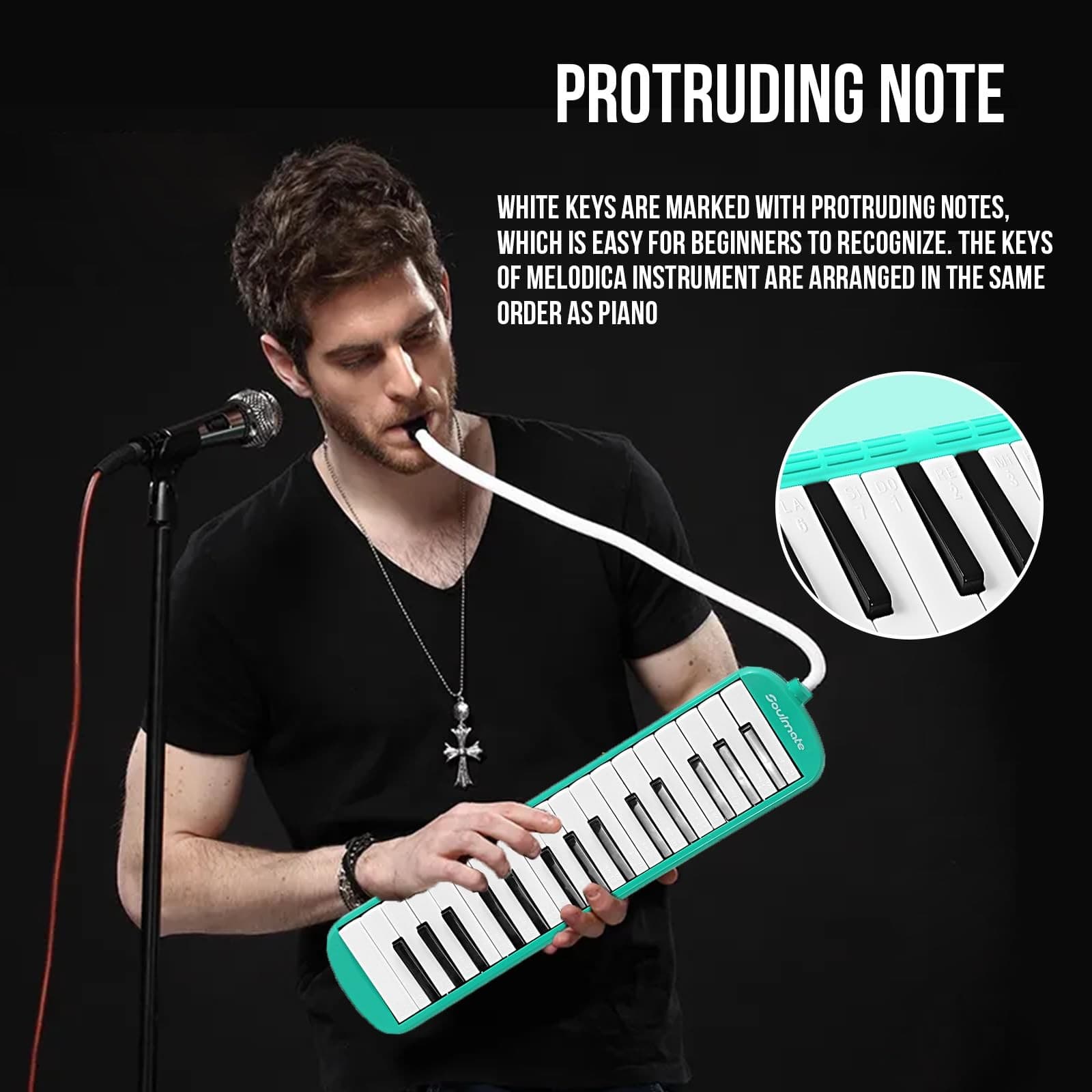 Melodica Instrument 32 Keys Double Mouthpiece Air Piano Keyboard Musical Inst... 6