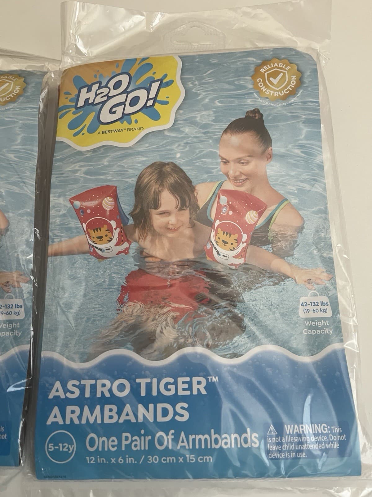 2 Bestway H2O Go! ASTRO TIGER Armbands 12×6 in Inflatable Floaties New Free Ship 2