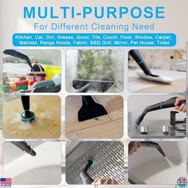 Handheld Steam Cleaner for Home, Multi-Purpose Cleaning System, Black and White 3