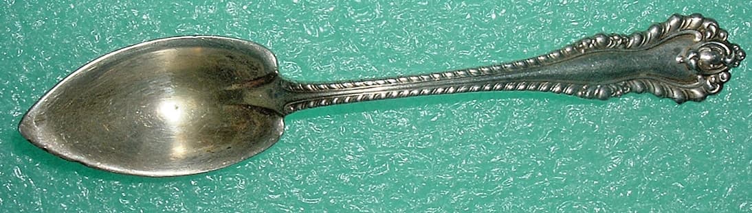 Antique 1892 DOMINICK & HAFF STERLING 'MAZARIN' Pattern *Gold Washed FRUIT SPOON