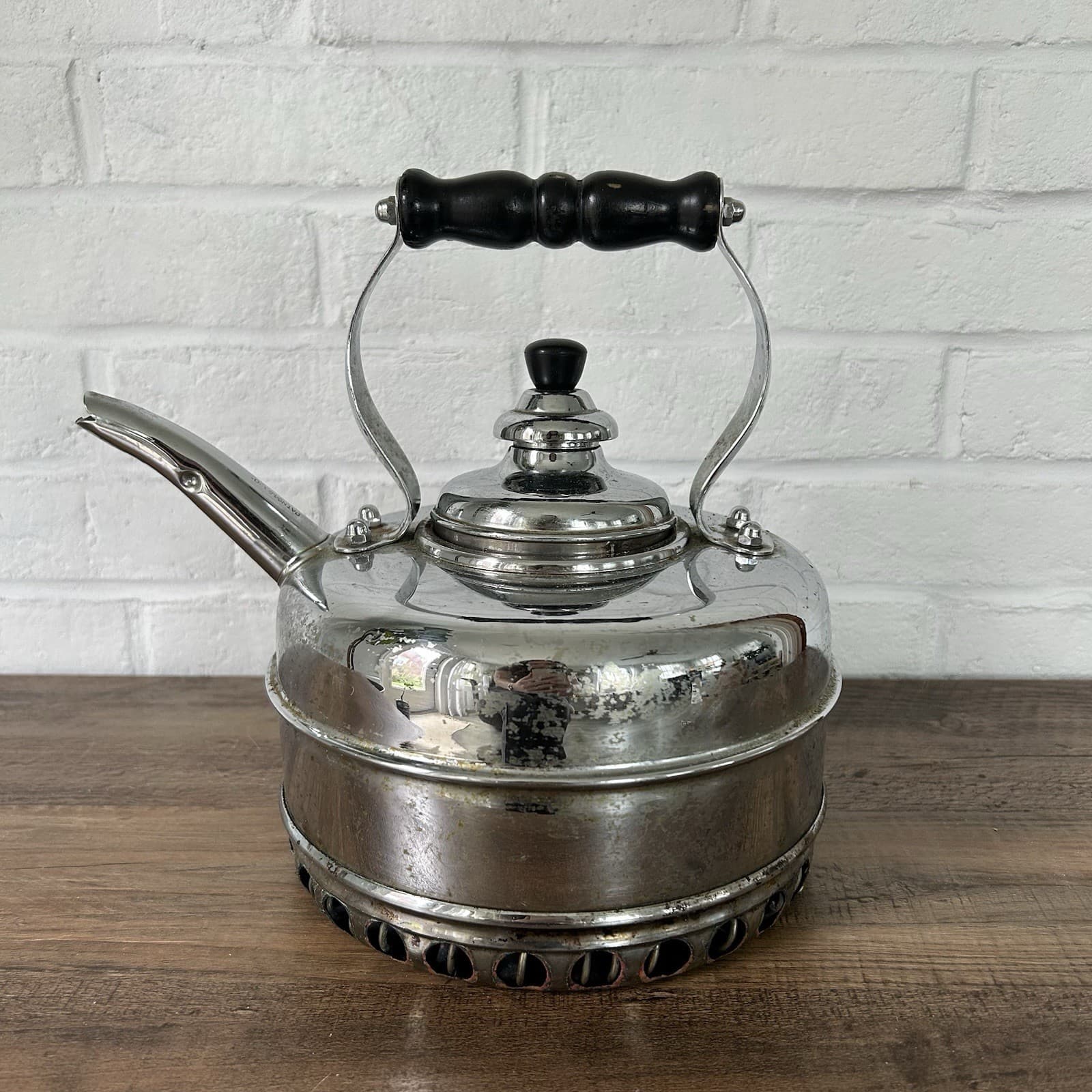 Vintage The Simplex Patent Kettle Chromed Solid Copper Reg # 786743 England