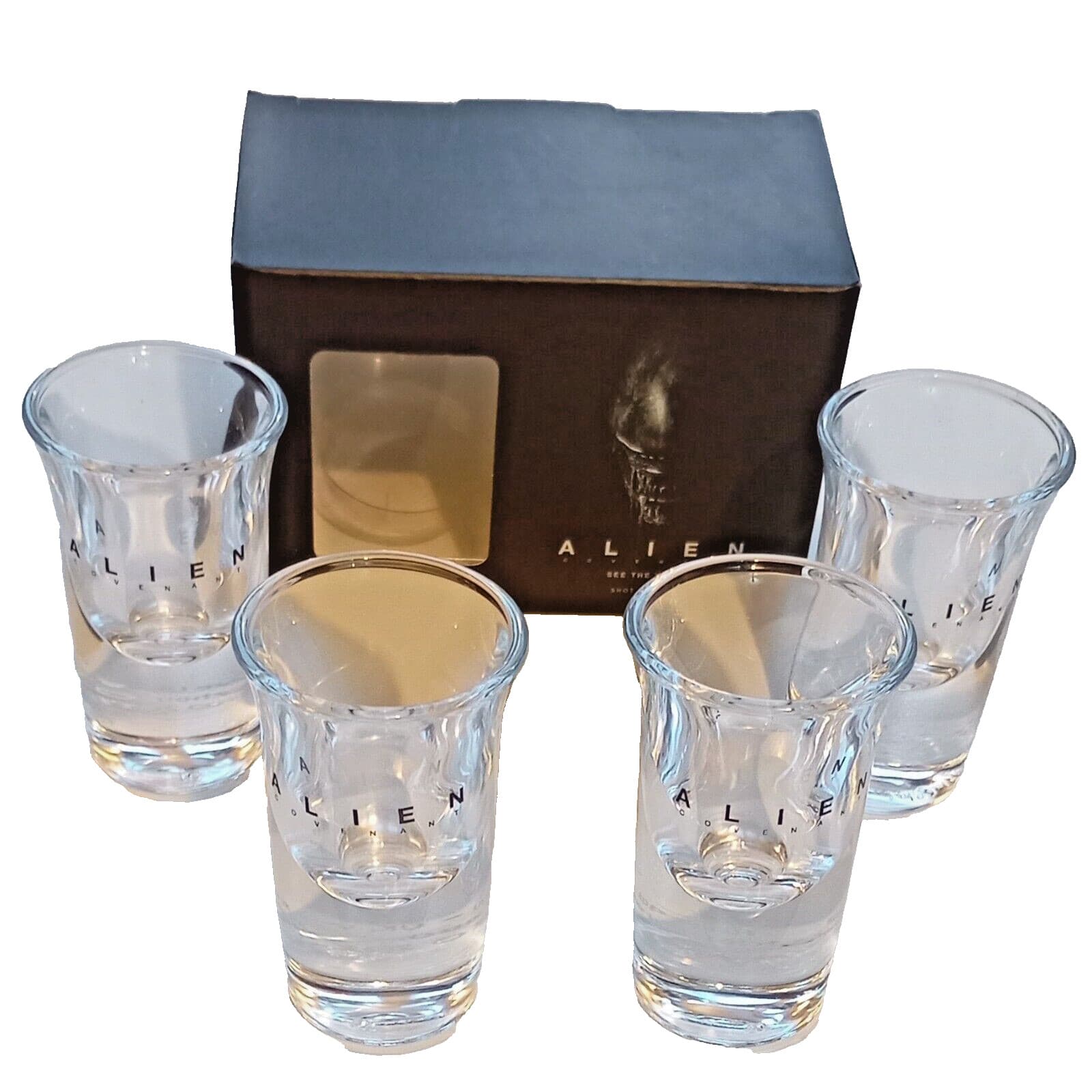 ALIEN COVENANT 2 SETS OF 2 SHOT GLASSES NEW BOXED 2
