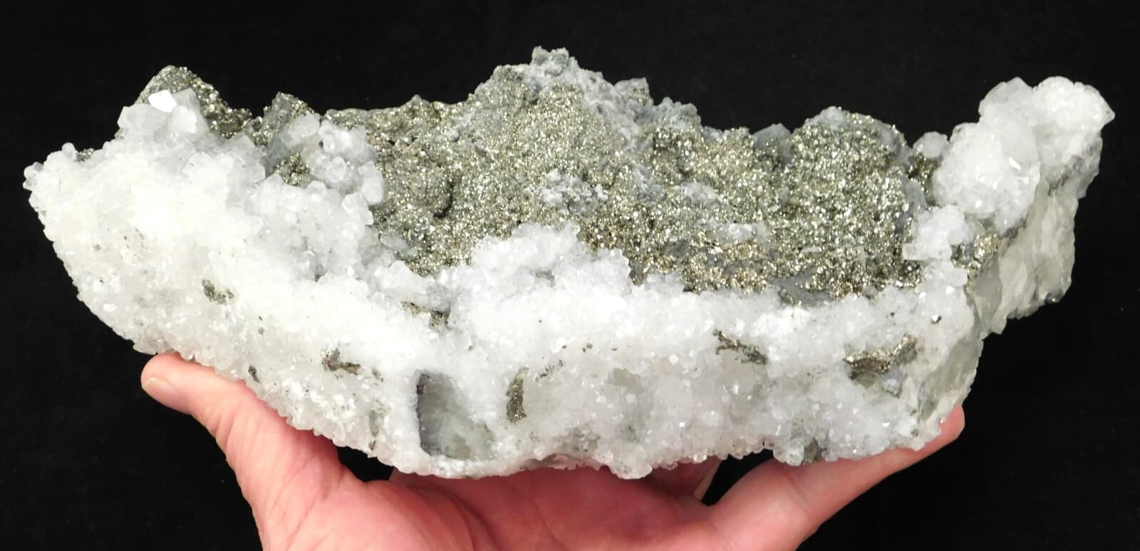 HUGE Pyrite Crystal Cluster With Fluorescent Calcite Crystals Mexico 2020gr