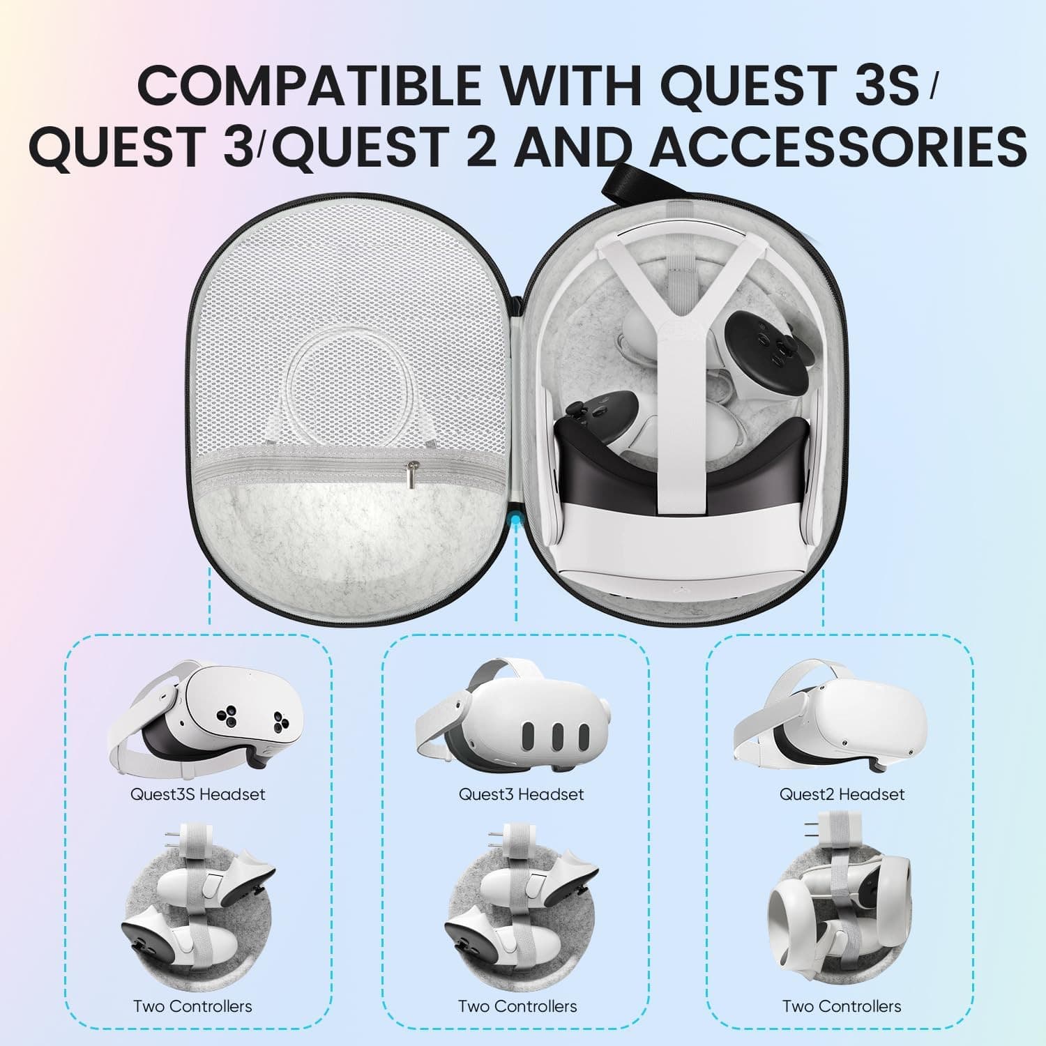 Hard Carrying Case for Meta Quest 3/Quest 3S/Oculus Quest for Travel and Stroage 2