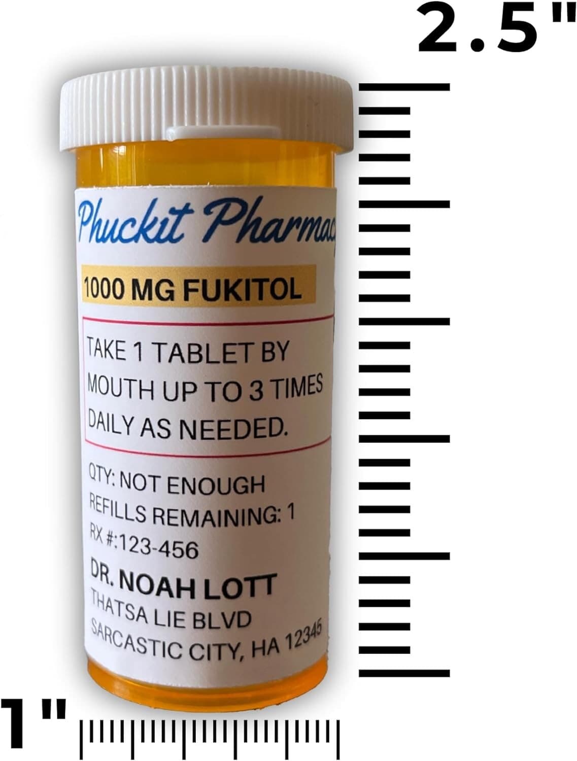 Funny Joke Fukitol Pill Bottle Prank - Gag Gifts for Men Women - Novelty Gift 2