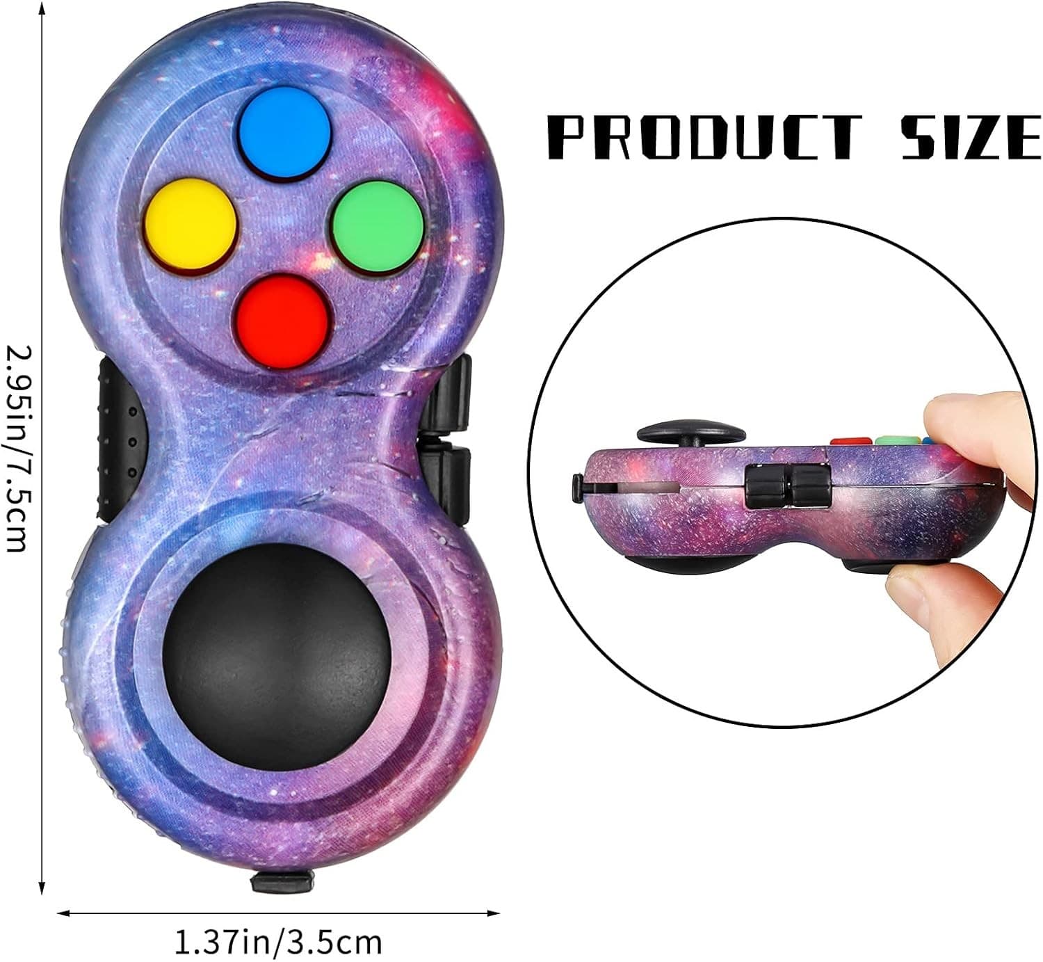 2 Pcs Fidget Controller Pad,Portable Stress Reducer Game Pad Hand Pad...  2