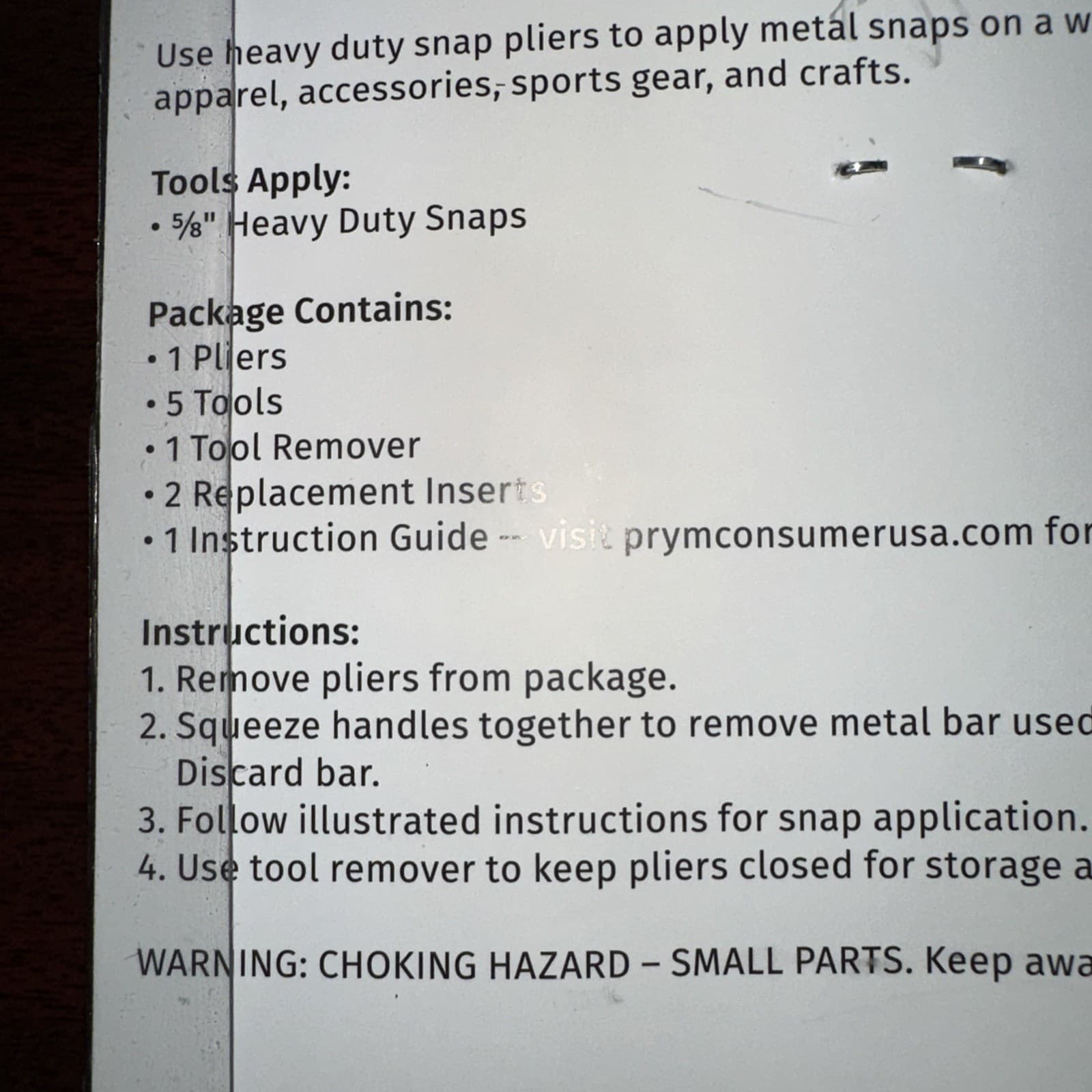 Dritz Heavy Duty Snap Pliers 5/8" snaps Item # 24P New in Package purple western 4