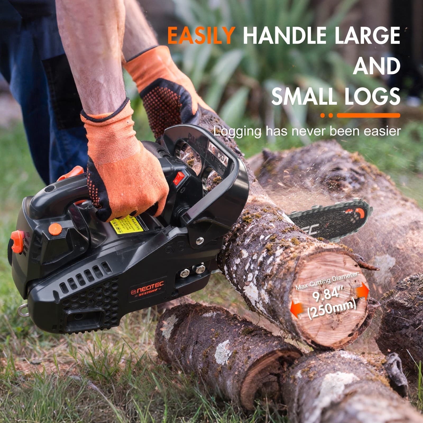 25.4CC 12" Gasoline Chainsaw Gas Powered Wood Cutting Engine Gas Chain Saw 6