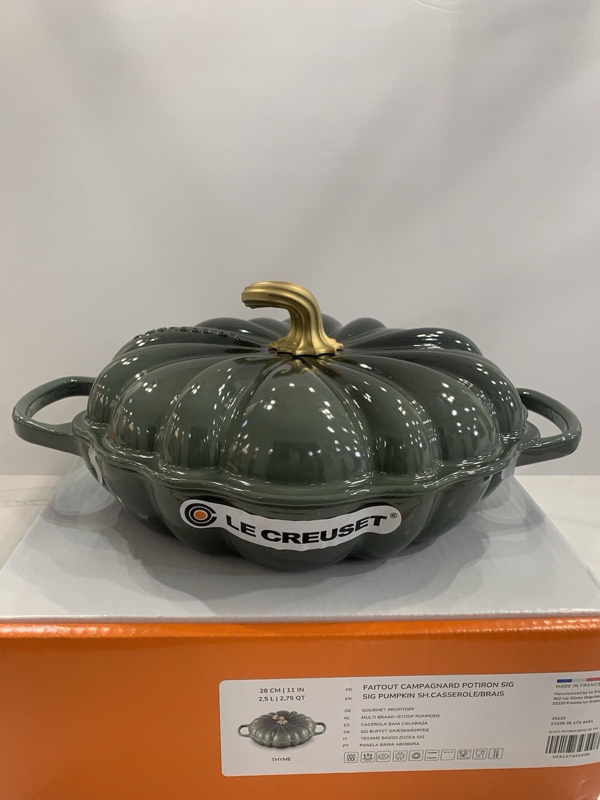 Le Creuset Enameled Cast Iron Pumpkin Braiser 3.7L ,Thyme 5