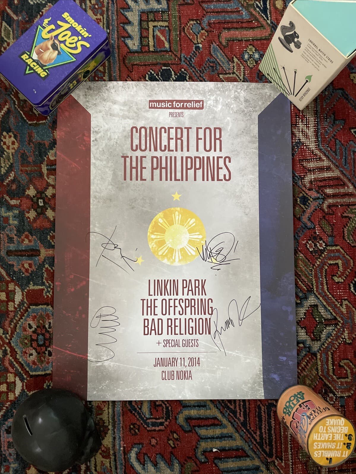 Linkin Park Band Signed Autographed Poster 2014 Concert For The Philippines 2