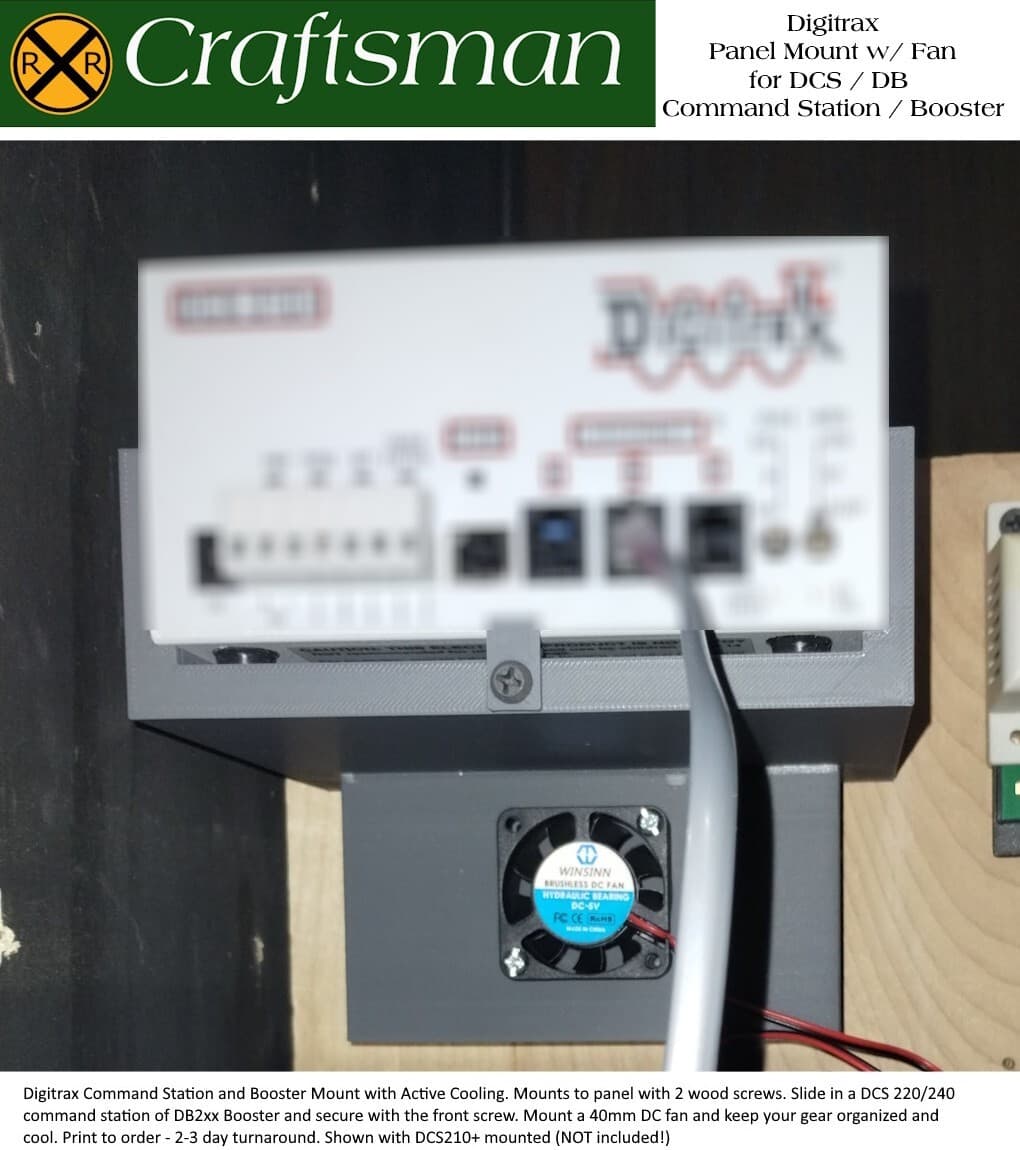 Digitrax 2xx Series Command Station/Booster Panel Mount with Cooling Fan