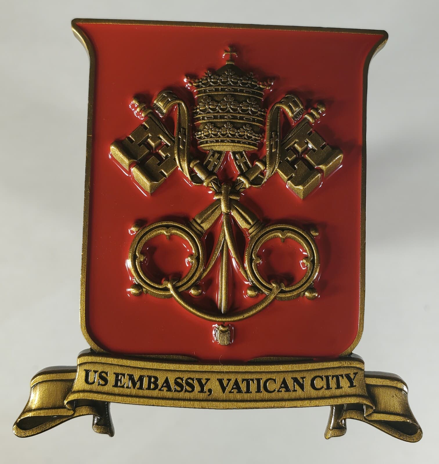 US STATE DEPARTEMENT US EMBASSY VATICAN CITY CHALLENGE COIN 2" wth 2.5" ht 174 3