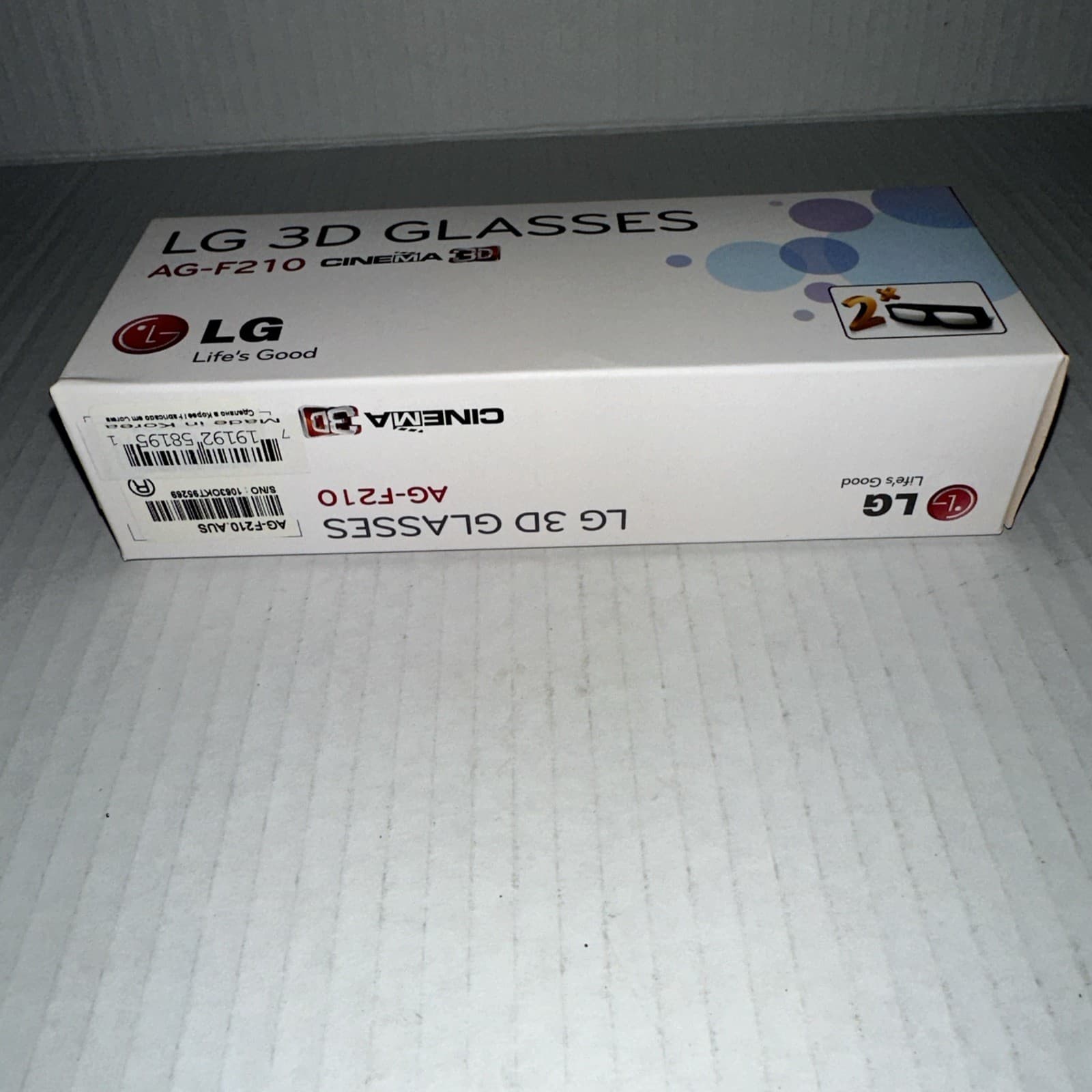 LG Cinema 3D Glasses AG-F210 2 Pairs In Box.  - NEW - Stocking stuffer Gift Idea 3