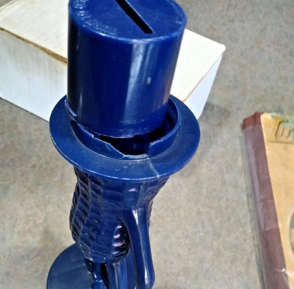 Dark Blue  Planters Mr Peanut coin bank advertising mascot figure scarce color 6