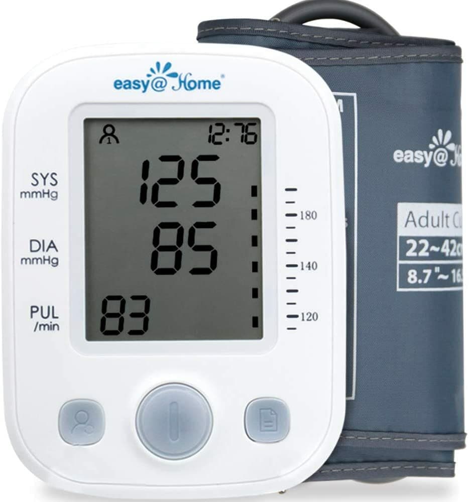 Easy@Home Digital Blood Pressure Monitor EBP‑020 – Upper Arm + Dual‑User Memory
