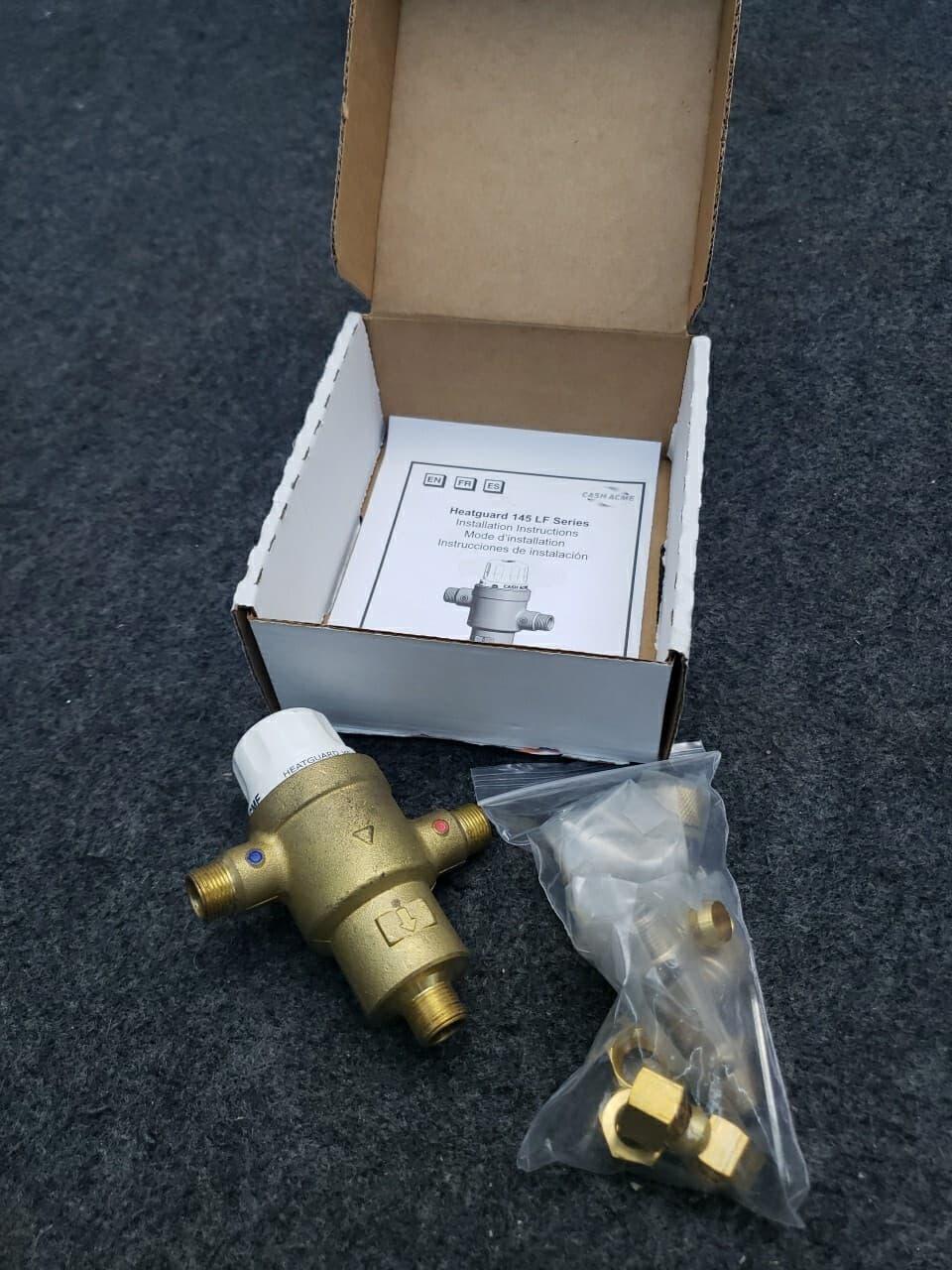 Cash Acme 3/8 in. HG-145 Compact Brass Thermostatic Mixing Valve item # 24525 5