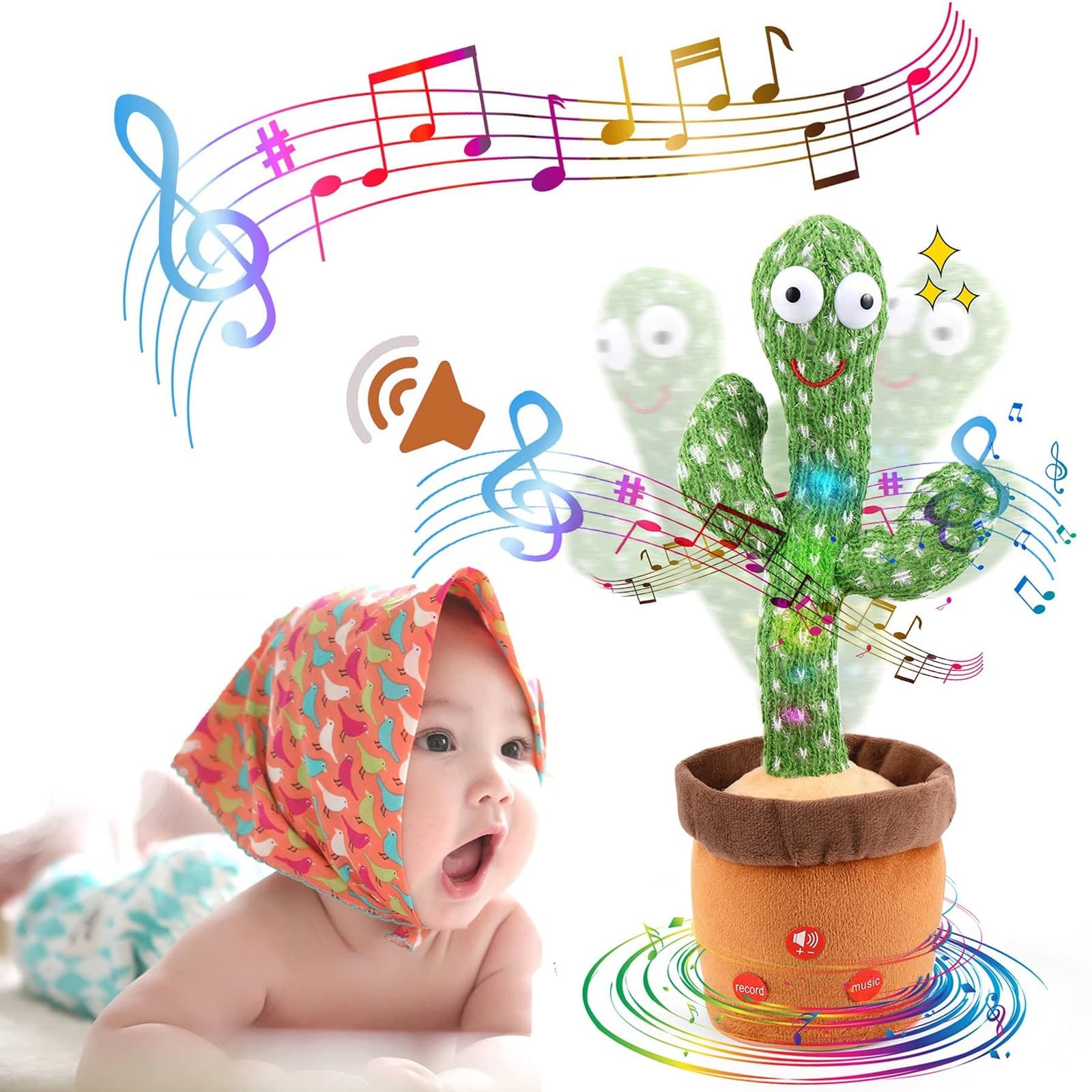 Baby Dancing Cactus Talking Cactus Toys; Wriggle Singing Cactus Repeats What You 2