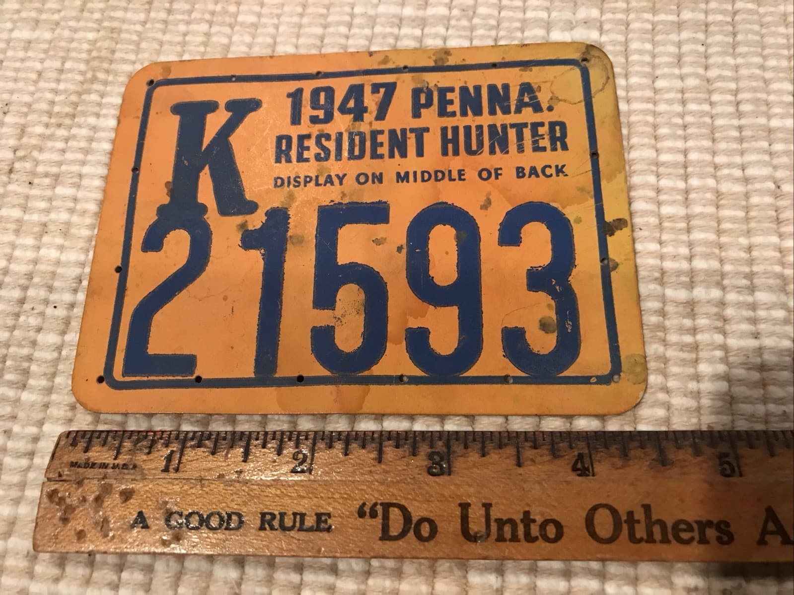 1947 PENNSYLVANIA RESIDENT HUNTER VINTAGE LICENSE 5