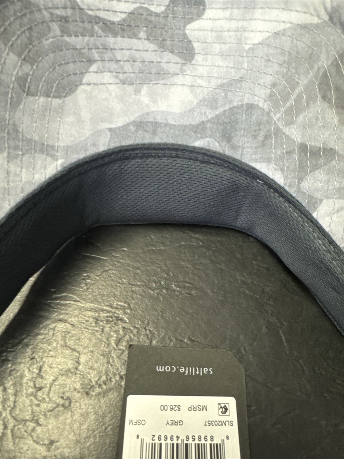 Salt Life SLM20357 Grey Camo Fishing Visor Hat OSFM Vel Cro Back 6