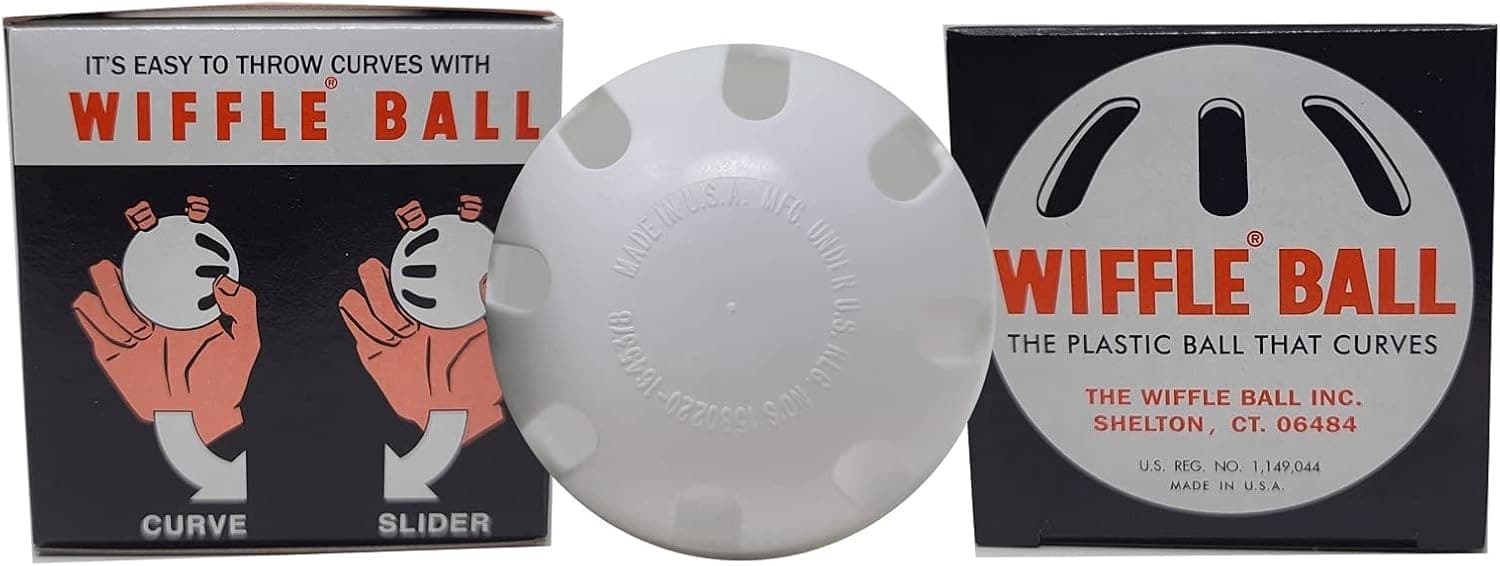 One Dozen Baseball Sized Wiffle Balls in a Countertop Display by 12, White  4