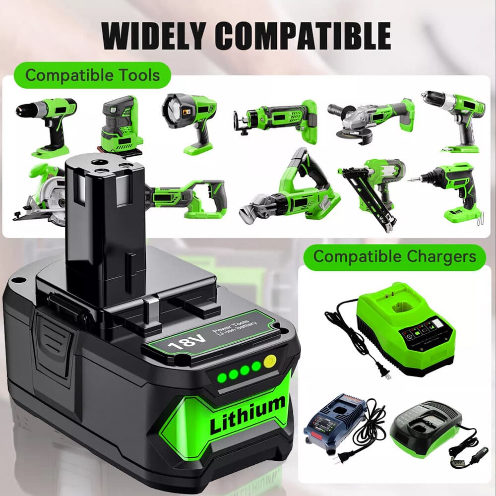 2PACK 8.0Ah For RYOBI 18V Battery One Plus High Capacity P108 Lithium-Ion P102 2