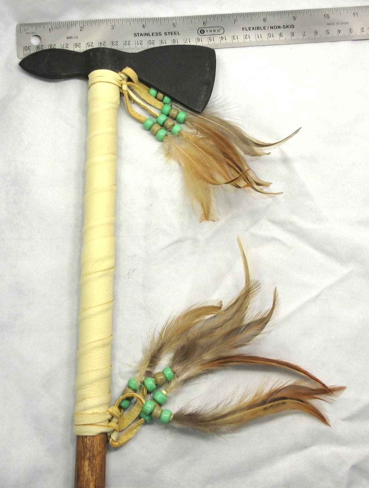 Native American War Club, Cherokee Made, Battle Axe, Tomahawk, Decor COA, #36 3