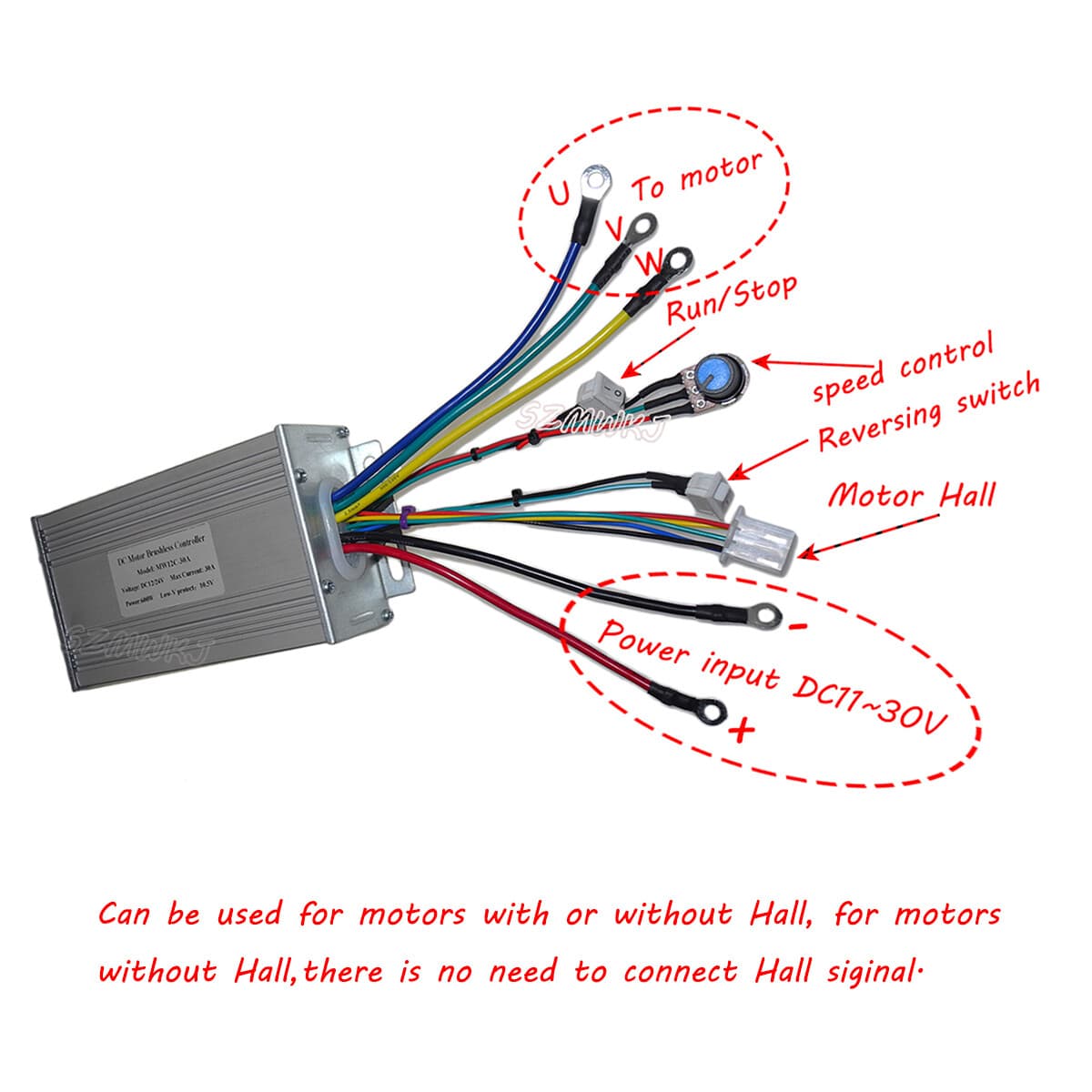 Electric DC12V 24V 30A Brushless DC Motor Speed Controller Hydraulic Pump Driver 2