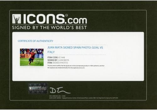 Juan Mata Spain Autographed 12" x 16" Celebrationation Photo 2