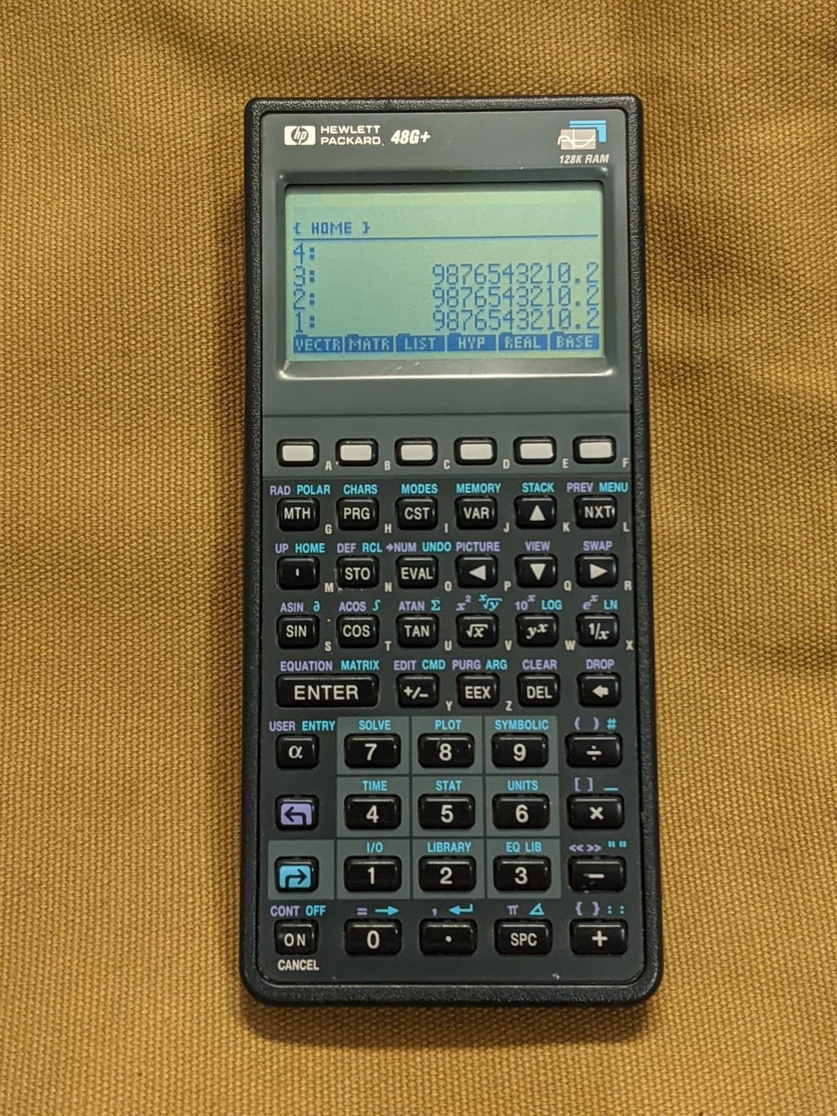 HP 48G+ Graphing Scientific Calculator Gray 128K RAM Excellent!