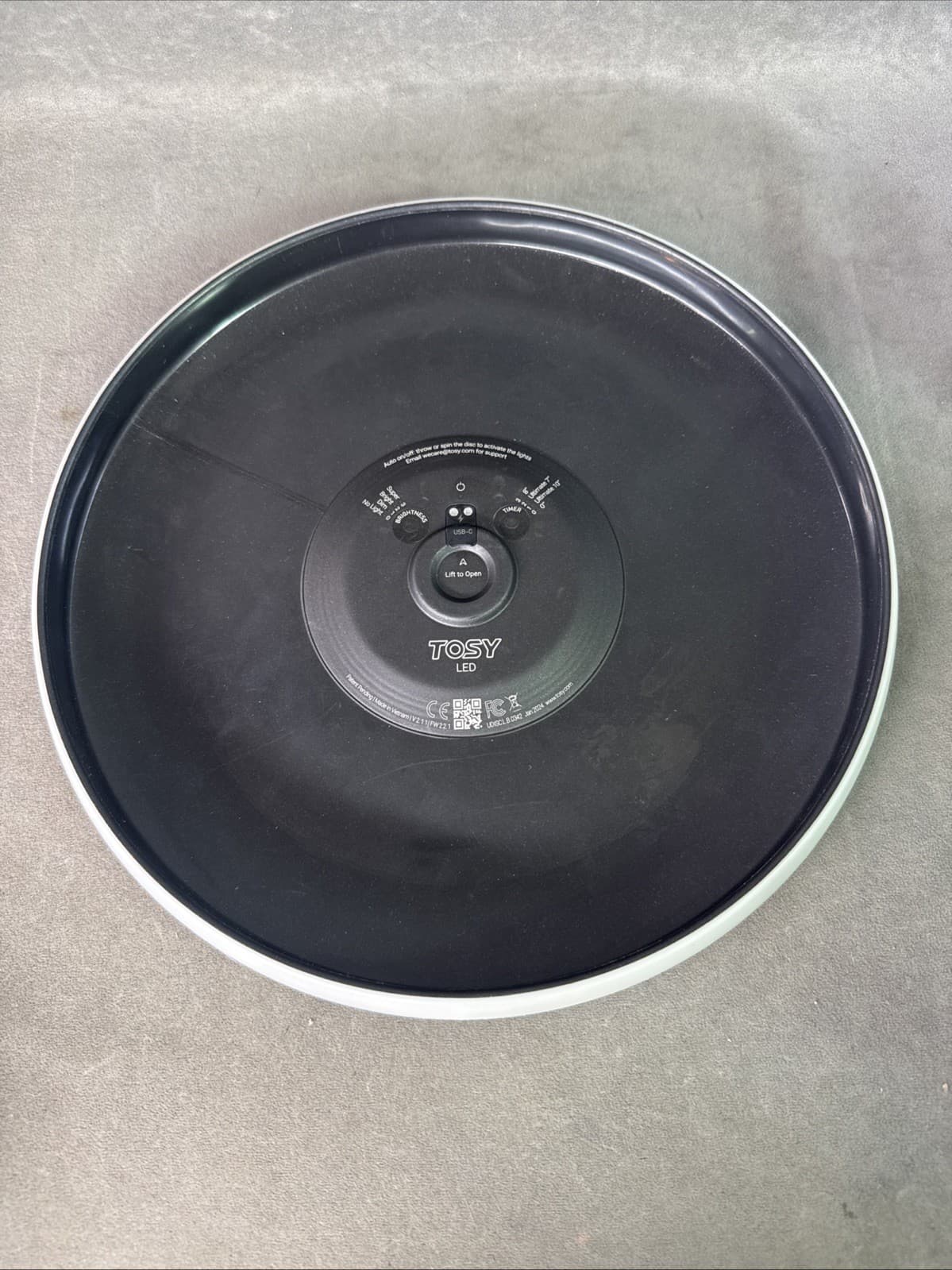 TOSY 36 LED Frisbee Pro 10.5” Light Up Flying Disc 8 Modes USB - Tested & Works! 3