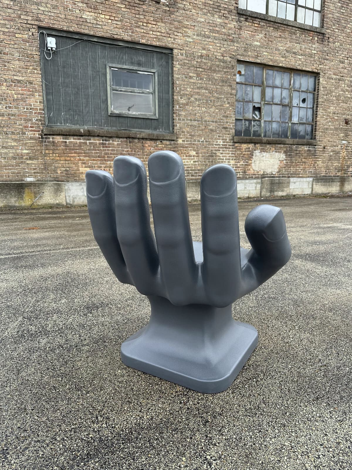 Dark Gray left HAND SHAPED CHAIR 32" tall adult size 70's Retro iCarly NEW 2