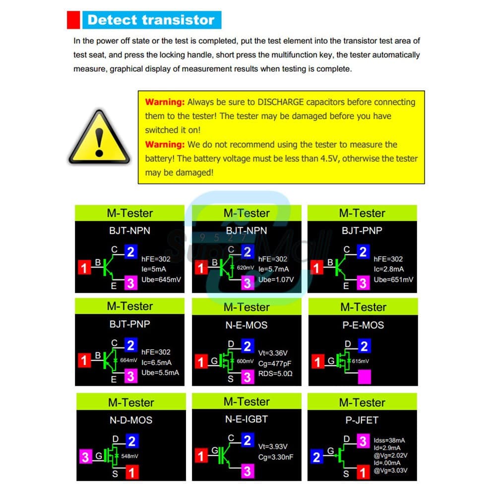 LCR-TC1 Transistor Tester Diode/Triode Capacitance Meter LCR ESR NPN MOSFET US 5