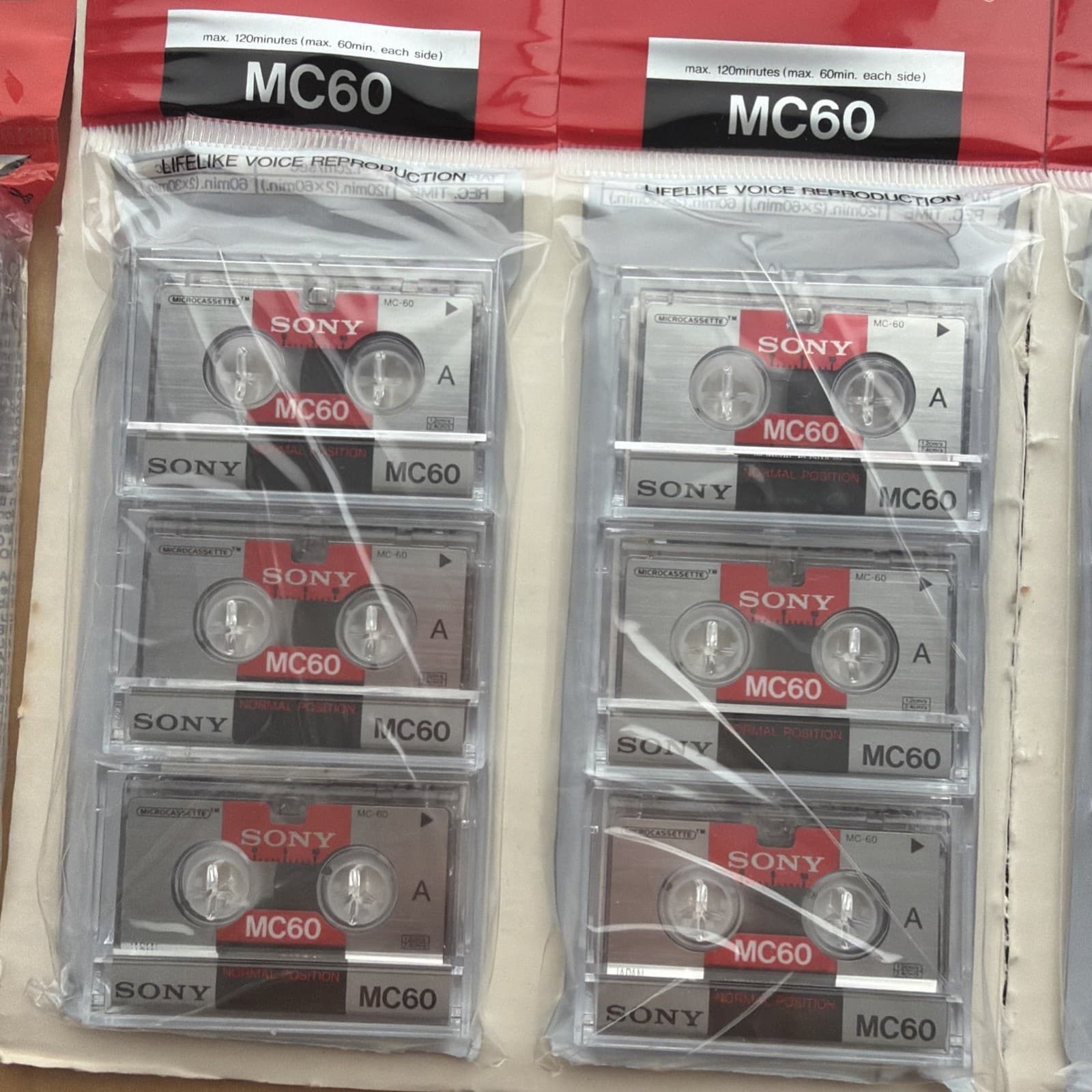 LOT (15) SONY MC60 BLANK MICRO CASSETTE TAPES BRAND NEW FACTORY SEALED 3