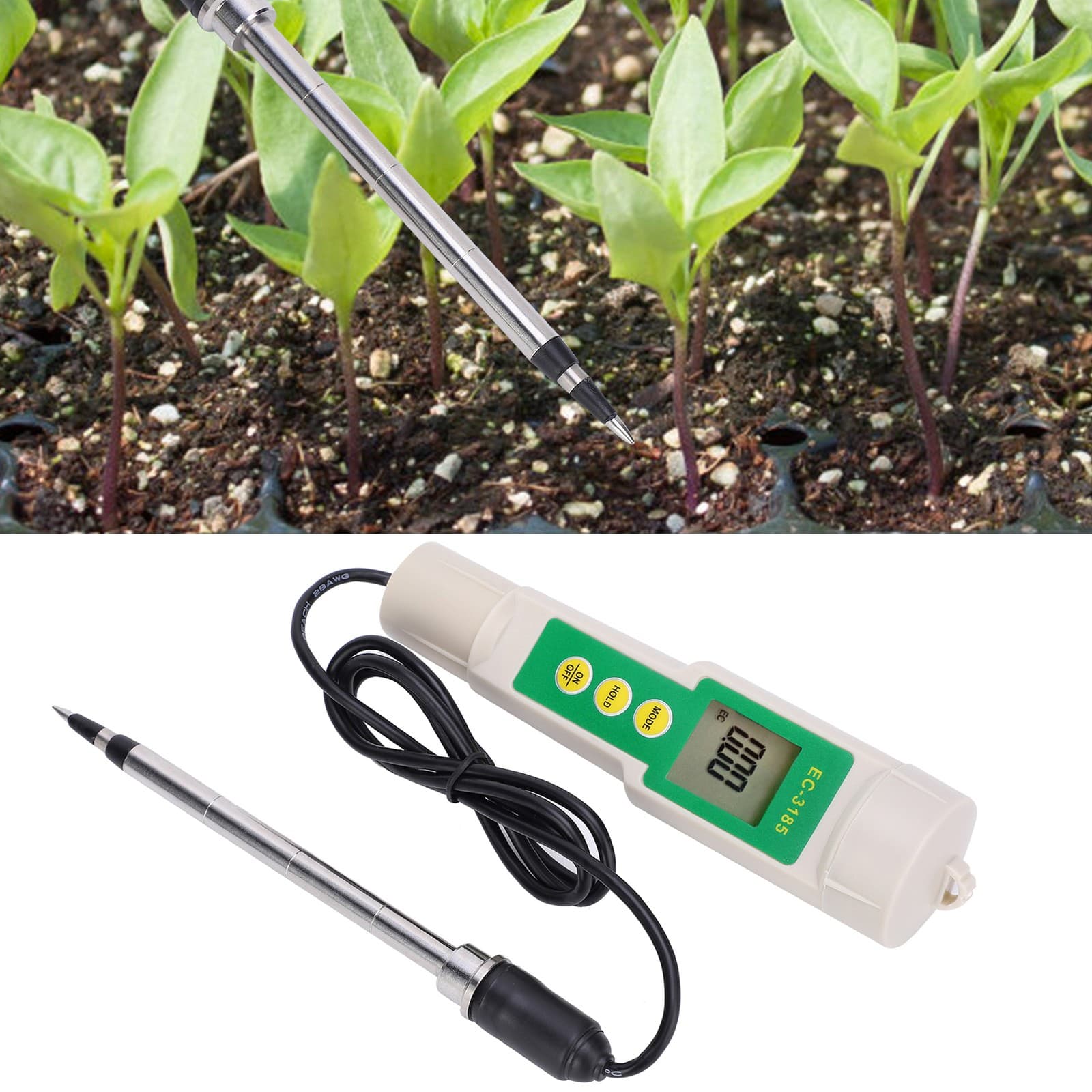 EC3185 Portable EC CF Soil Tester Meter For Garden Horticultural Agriculture US 6