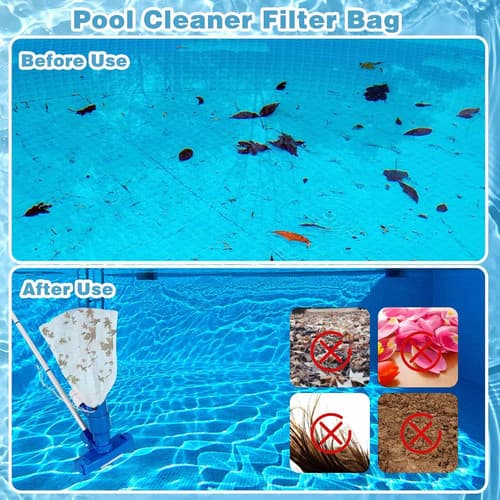 4Pcs Pool Vacuum Replacement Mesh Bag, Leaf Net Bag Fine White 2