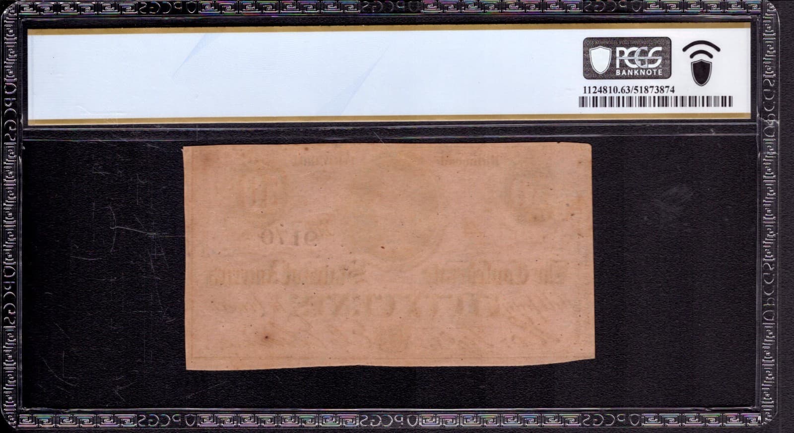 1864 50c CENT CONFEDERATE STATES OF AMERICA NOTE T-72 PF-1 PCGS B CU 63 2