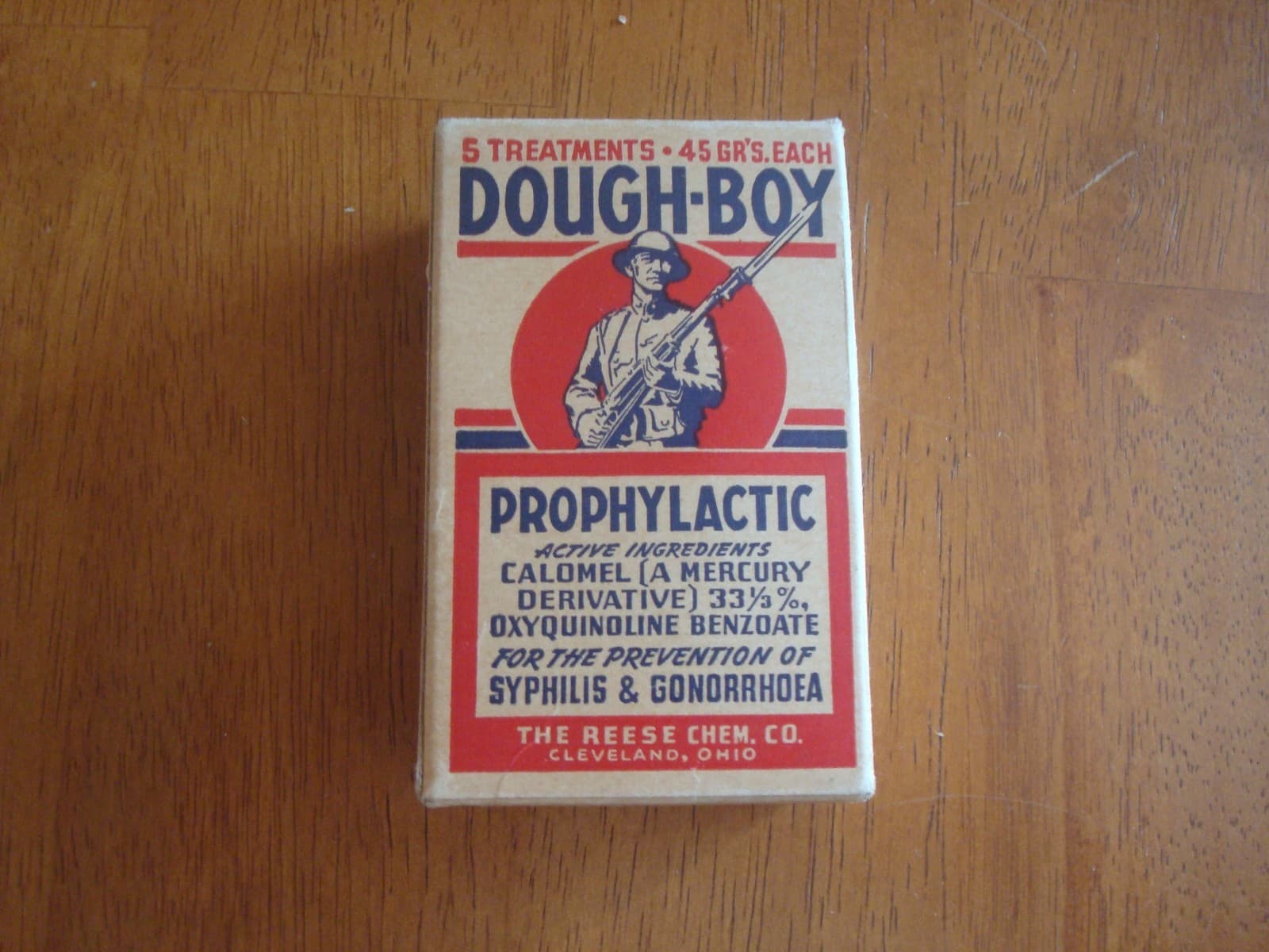 VINTAGE DOUGH-BOY PROPHYLACTIC 5 PACK BOX AND 5 PROPHYLACTIC 3